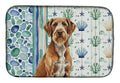 Wirehaired Pointing Griffon Coastal Sea Glass Dish Drying Mat Absorbent Dish Drying Mat Pad for Kitchen Counter Dish Drainer Mat for Countertop, 14 x 21", Multicolor