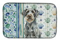 Steel Gray Wirehaired Pointing Griffon Coastal Sea Glass Dish Drying Mat Absorbent Dish Drying Mat Pad for Kitchen Counter Dish Drainer Mat for Countertop, 14 x 21", Multicolor