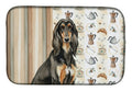 Black & Tan Afghan Hound Coffee Bar Dish Drying Mat Absorbent Dish Drying Mat Pad for Kitchen Counter Dish Drainer Mat for Countertop, 14 x 21", Multicolor