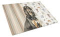 Black & Tan Afghan Hound Coffee Bar Cutting Board Tempered Glass Kitchen Cutting Surface, Heat Resistant Chopping, Non-Slip Feet, Food Prep & Serving