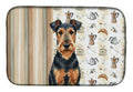 Airedale Terrier Coffee Bar Dish Drying Mat Absorbent Dish Drying Mat Pad for Kitchen Counter Dish Drainer Mat for Countertop, 14 x 21", Multicolor