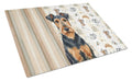 Airedale Terrier Coffee Bar Cutting Board Tempered Glass Kitchen Cutting Surface, Heat Resistant Chopping, Non-Slip Feet, Food Prep & Serving