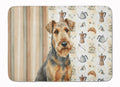 Grizzle Airedale Terrier Coffee Bar Memory Foam Kitchen Mat Machine Washable Anti-Fatigue Cushion Comfort Bath or Kitchen Rug