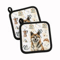 Brindle Akita Coffee Bar Pot Holder Set of 2 Heat Resistant Quilted Hot Pads 7.5 x 7.5 Inch, Insulated Kitchen Trivets for Cooking & Baking