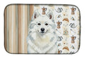 American Eskimo Coffee Bar Dish Drying Mat Absorbent Dish Drying Mat Pad for Kitchen Counter Dish Drainer Mat for Countertop, 14 x 21", Multicolor