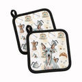 American Hairless Terrier Coffee Bar Pot Holder Set of 2 Heat Resistant Quilted Hot Pads 7.5 x 7.5 Inch, Insulated Kitchen Trivets for Cooking & Baking
