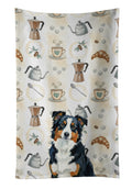 Black Tri American Shepherd Coffee Bar Kitchen Towel Velour Plush Front and Cotton Loop Back Machine Washable