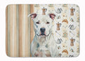 White American Staffordshire Terrier Coffee Bar Memory Foam Kitchen Mat Machine Washable Anti-Fatigue Cushion Comfort Bath or Kitchen Rug