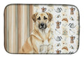Anatolian Shepherd Dog Coffee Bar Dish Drying Mat Absorbent Dish Drying Mat Pad for Kitchen Counter Dish Drainer Mat for Countertop, 14 x 21", Multicolor