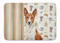 Red and White Basenji Coffee Bar Memory Foam Kitchen Mat Machine Washable Anti-Fatigue Cushion Comfort Bath or Kitchen Rug
