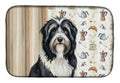 Black Bearded Collie Coffee Bar Dish Drying Mat Absorbent Dish Drying Mat Pad for Kitchen Counter Dish Drainer Mat for Countertop, 14 x 21", Multicolor