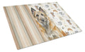 Belgian Laekenois Coffee Bar Cutting Board Tempered Glass Kitchen Cutting Surface, Heat Resistant Chopping, Non-Slip Feet, Food Prep & Serving