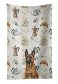 Mahogany Belgian Malinois Coffee Bar Kitchen Towel Velour Plush Front and Cotton Loop Back Machine Washable
