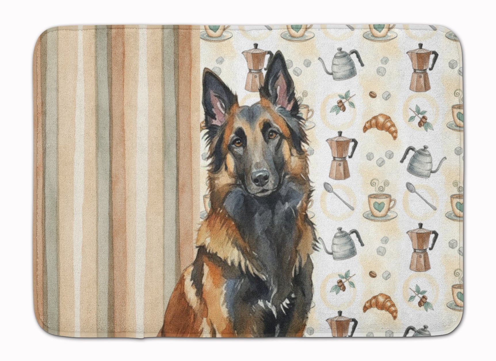 Belgian Tervuren Coffee Bar Memory Foam Kitchen Mat Machine Washable Anti-Fatigue Cushion Comfort Bath or Kitchen Rug