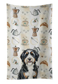 Berndoodle Coffee Bar Kitchen Towel Velour Plush Front and Cotton Loop Back Machine Washable