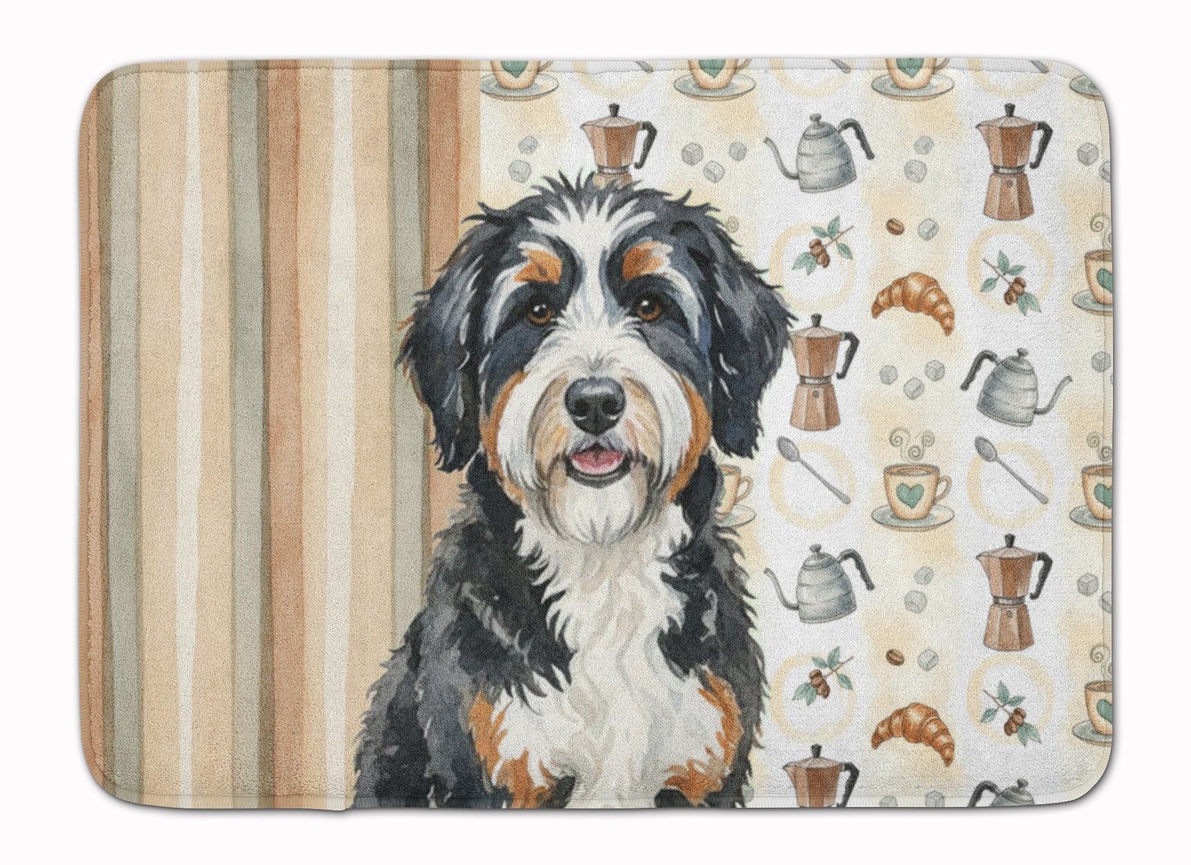 Berndoodle Coffee Bar Memory Foam Kitchen Mat Machine Washable Anti-Fatigue Cushion Comfort Bath or Kitchen Rug