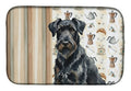 Black Russian Terrier Coffee Bar Dish Drying Mat Absorbent Dish Drying Mat Pad for Kitchen Counter Dish Drainer Mat for Countertop, 14 x 21", Multicolor