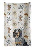 Bluetick Coonhound Coffee Bar Kitchen Towel Velour Plush Front and Cotton Loop Back Machine Washable