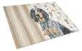 Bluetick Coonhound Coffee Bar Cutting Board Tempered Glass Kitchen Cutting Surface, Heat Resistant Chopping, Non-Slip Feet, Food Prep & Serving