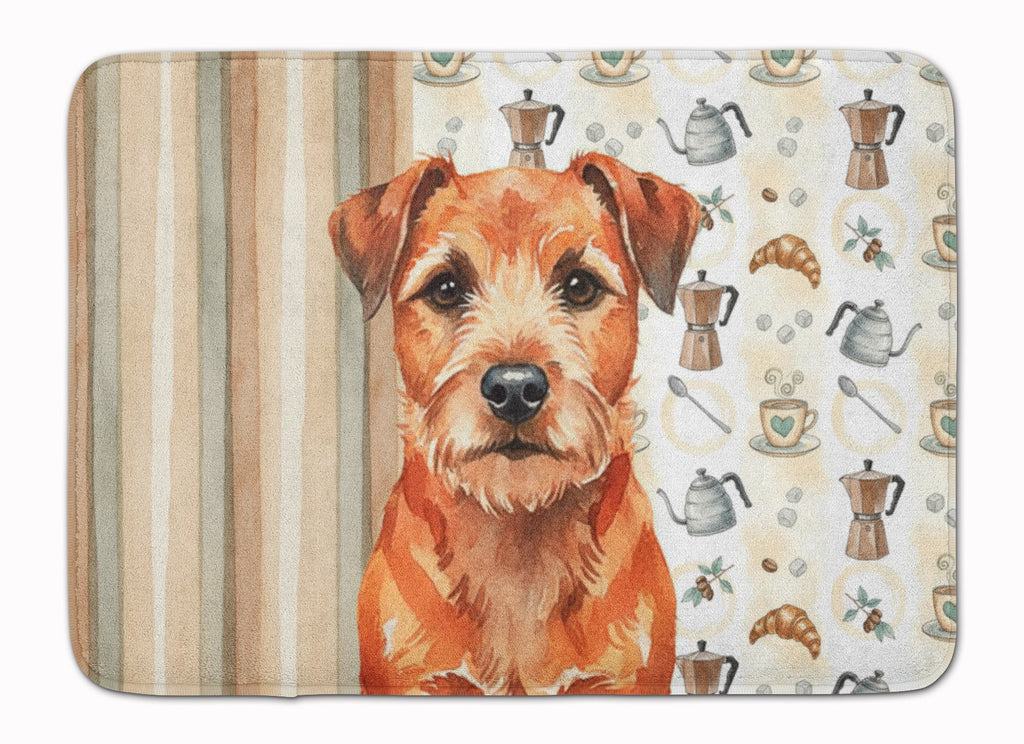 Red Border Terrier Coffee Bar Memory Foam Kitchen Mat Machine Washable Anti-Fatigue Cushion Comfort Bath or Kitchen Rug