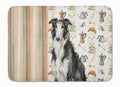 Black and White Borzoi Coffee Bar Memory Foam Kitchen Mat Machine Washable Anti-Fatigue Cushion Comfort Bath or Kitchen Rug
