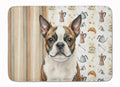 Brindle Boston Terrier Coffee Bar Memory Foam Kitchen Mat Machine Washable Anti-Fatigue Cushion Comfort Bath or Kitchen Rug