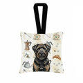 Brindle Bouvier des Flandres Coffee Bar Hanging Square Fabric Ornament 3.5 � 3.5 Decorative Door-Knob & Tree Hanger, Soft Fabric