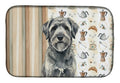 Gray Bouvier des Flandres Coffee Bar Dish Drying Mat Absorbent Dish Drying Mat Pad for Kitchen Counter Dish Drainer Mat for Countertop, 14 x 21", Multicolor