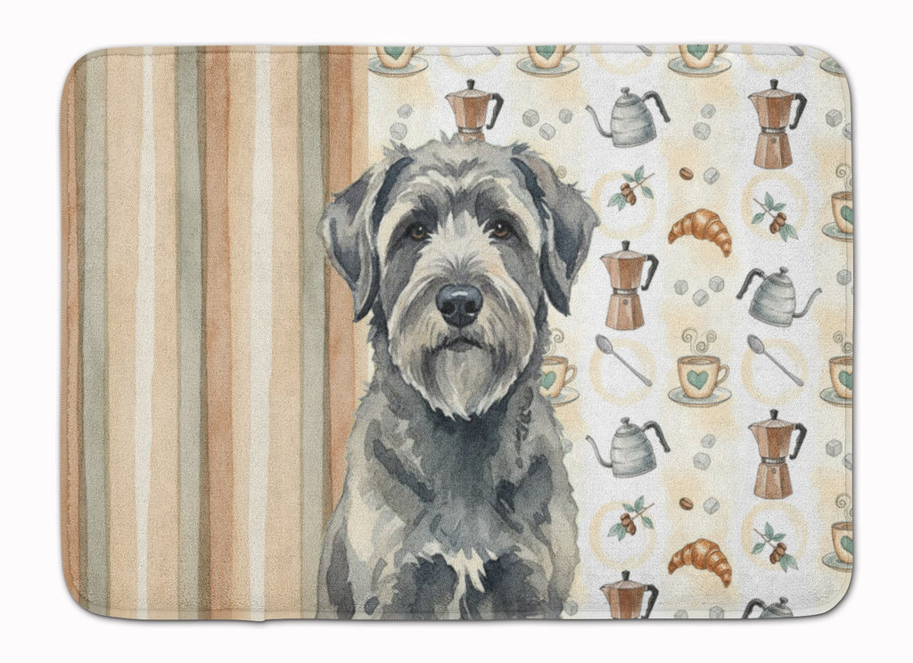 Gray Bouvier des Flandres Coffee Bar Memory Foam Kitchen Mat Machine Washable Anti-Fatigue Cushion Comfort Bath or Kitchen Rug