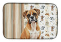 Boxer Coffee Bar Dish Drying Mat Absorbent Dish Drying Mat Pad for Kitchen Counter Dish Drainer Mat for Countertop, 14 x 21", Multicolor