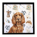 Boykin Spaniel Coffee Bar Framed Metal Print Bathroom, Kitchen, Office, Home Decor Wall Art Ready to Hang, Square, 8X8
