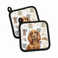 Boykin Spaniel Coffee Bar Pot Holder Set of 2 Heat Resistant Quilted Hot Pads 7.5 x 7.5 Inch, Insulated Kitchen Trivets for Cooking & Baking