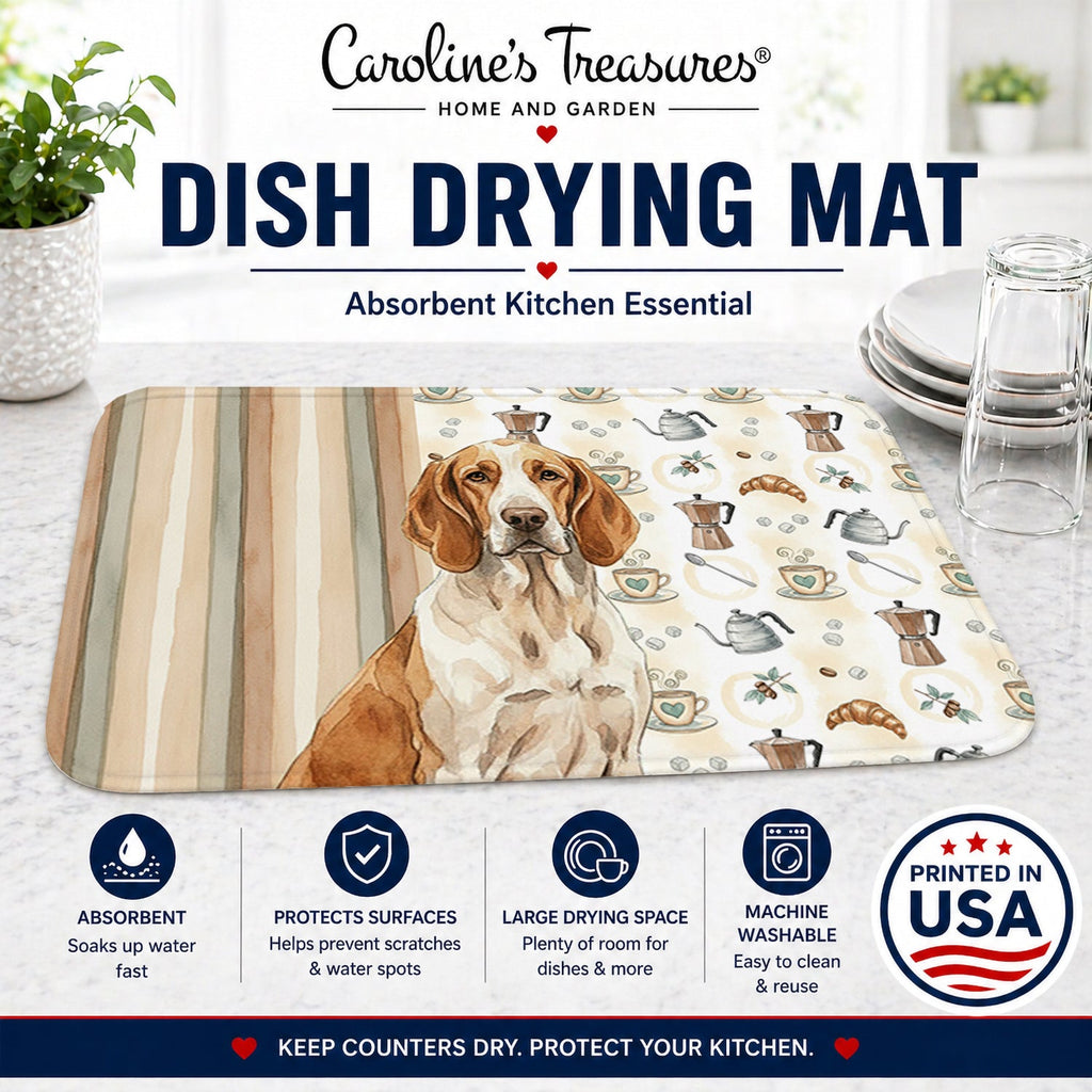 Bracco Italiano Coffee Bar Dish Drying Mat Absorbent Dish Drying Mat Pad for Kitchen Counter Dish Drainer Mat for Countertop, 14 x 21", Multicolor