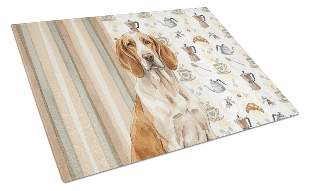 Bracco Italiano Coffee Bar Cutting Board Tempered Glass Kitchen Cutting Surface, Heat Resistant Chopping, Non-Slip Feet, Food Prep & Serving