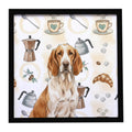 Bracco Italiano Coffee Bar Framed Metal Print Bathroom, Kitchen, Office, Home Decor Wall Art Ready to Hang, Square, 8X8
