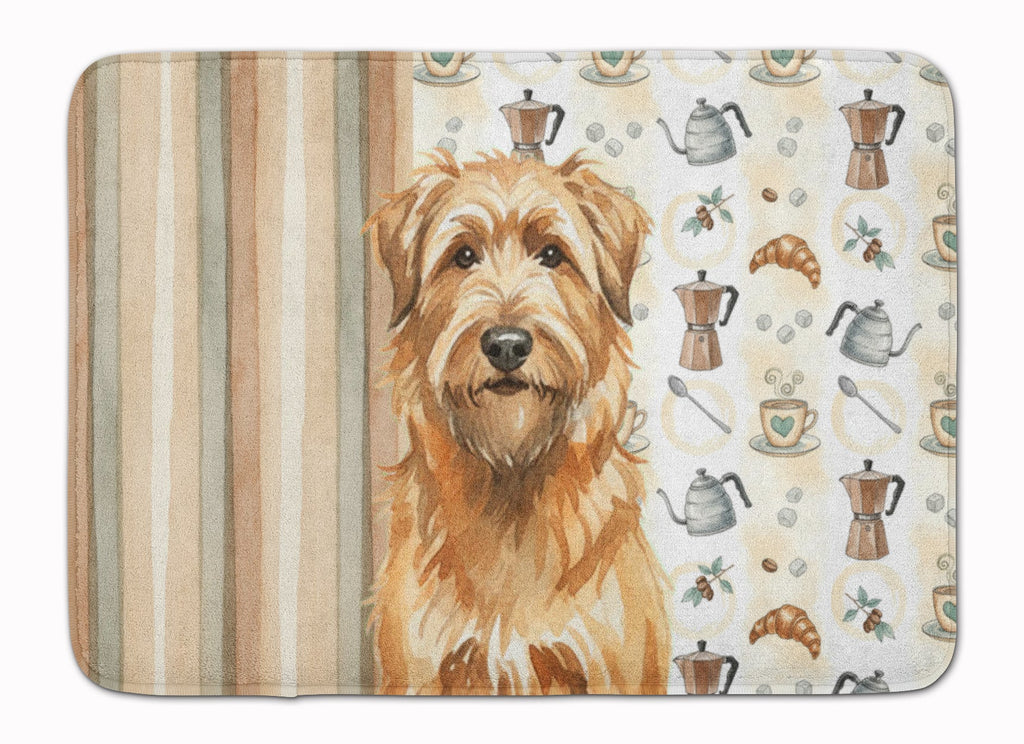 Tawny Briard Coffee Bar Memory Foam Kitchen Mat Machine Washable Anti-Fatigue Cushion Comfort Bath or Kitchen Rug