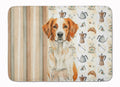 Orange and White Brittany Coffee Bar Memory Foam Kitchen Mat Machine Washable Anti-Fatigue Cushion Comfort Bath or Kitchen Rug