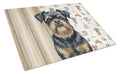 Black and Tan Brussels Griffon Coffee Bar Cutting Board Tempered Glass Kitchen Cutting Surface, Heat Resistant Chopping, Non-Slip Feet, Food Prep & Serving
