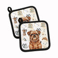 Red Brussels Griffon Coffee Bar Pot Holder Set of 2 Heat Resistant Quilted Hot Pads 7.5 x 7.5 Inch, Insulated Kitchen Trivets for Cooking & Baking