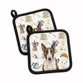 Brindle and White Bull Terrier Coffee Bar Pot Holder Set of 2 Heat Resistant Quilted Hot Pads 7.5 x 7.5 Inch, Insulated Kitchen Trivets for Cooking & Baking