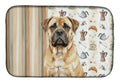 Bullmastiff Coffee Bar Dish Drying Mat Absorbent Dish Drying Mat Pad for Kitchen Counter Dish Drainer Mat for Countertop, 14 x 21", Multicolor