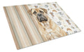Bullmastiff Coffee Bar Cutting Board Tempered Glass Kitchen Cutting Surface, Heat Resistant Chopping, Non-Slip Feet, Food Prep & Serving