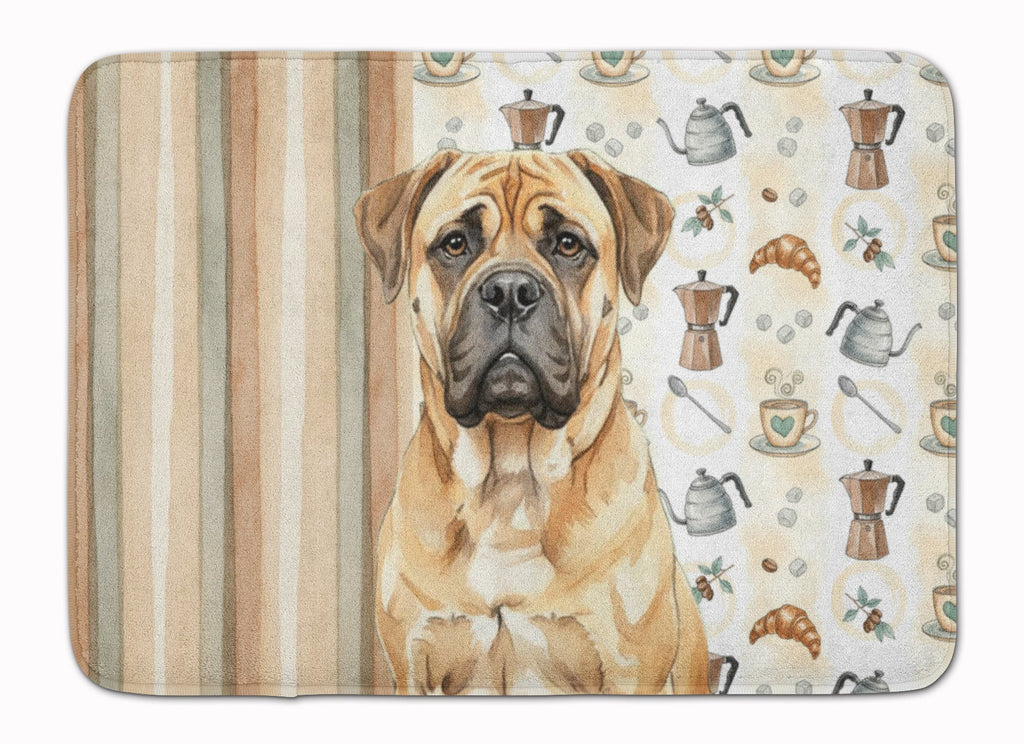 Bullmastiff Coffee Bar Memory Foam Kitchen Mat Machine Washable Anti-Fatigue Cushion Comfort Bath or Kitchen Rug