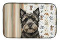 Black Cairn Terrier Coffee Bar Dish Drying Mat Absorbent Dish Drying Mat Pad for Kitchen Counter Dish Drainer Mat for Countertop, 14 x 21", Multicolor