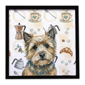 Cairn Terrier Coffee Bar Framed Metal Print Bathroom, Kitchen, Office, Home Decor Wall Art Ready to Hang, Square, 8X8