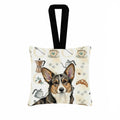 Brindle Cardigan Welsh Corgi Coffee Bar Hanging Square Fabric Ornament 3.5 � 3.5 Decorative Door-Knob & Tree Hanger, Soft Fabric
