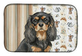 Black and Tan Cavalier Spaniel Coffee Bar Dish Drying Mat Absorbent Dish Drying Mat Pad for Kitchen Counter Dish Drainer Mat for Countertop, 14 x 21", Multicolor