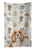 Blenheim Cavalier Spaniel Coffee Bar Kitchen Towel Velour Plush Front and Cotton Loop Back Machine Washable