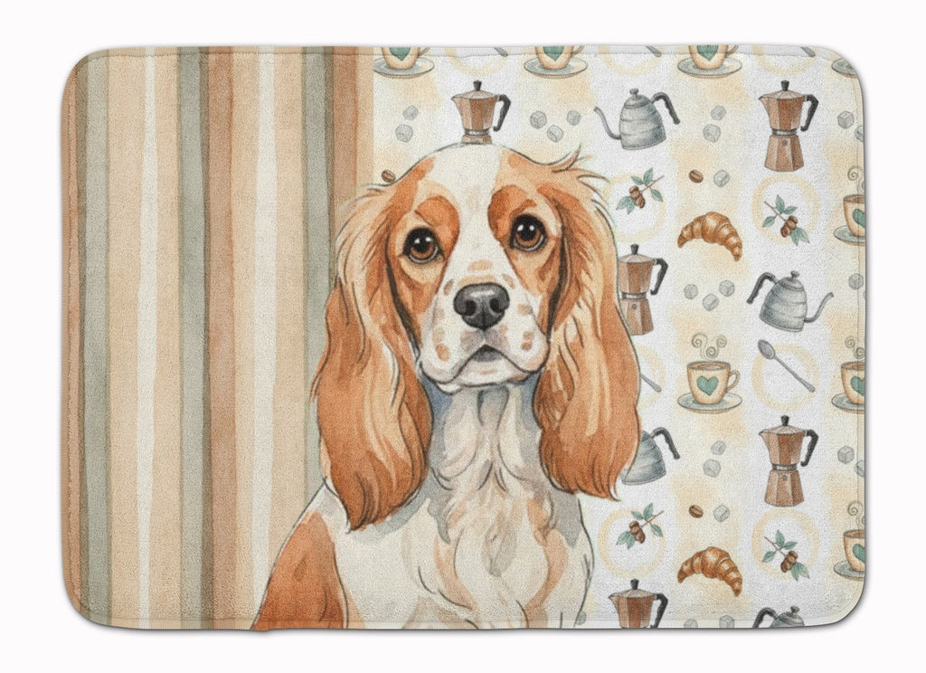 Blenheim Cavalier Spaniel Coffee Bar Memory Foam Kitchen Mat Machine Washable Anti-Fatigue Cushion Comfort Bath or Kitchen Rug