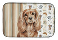 Ruby Cavalier Spaniel Coffee Bar Dish Drying Mat Absorbent Dish Drying Mat Pad for Kitchen Counter Dish Drainer Mat for Countertop, 14 x 21", Multicolor